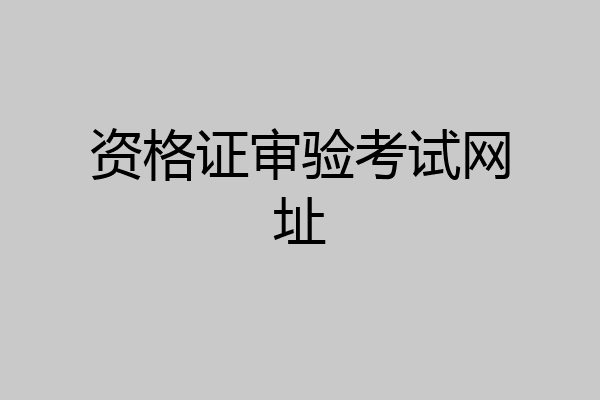 资格证审验考试网址