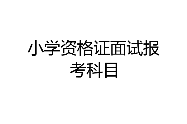 小学资格证面试报考科目