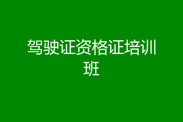 驾驶证资格证培训班