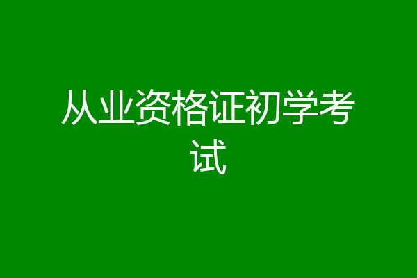 从业资格证初学考试