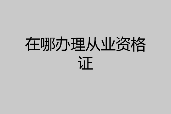 在哪办理从业资格证