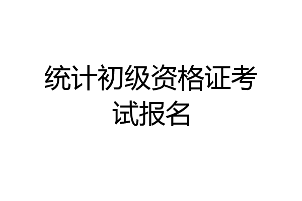 统计初级资格证考试报名