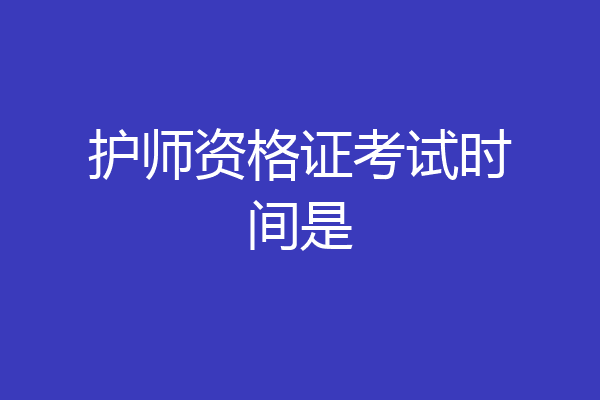 护师资格证考试时间是
