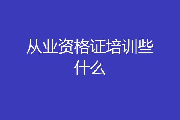 从业资格证培训些什么