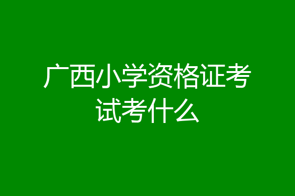 广西小学资格证考试考什么