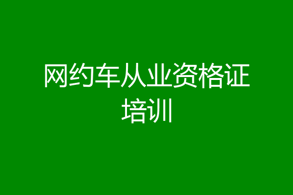 网约车从业资格证培训