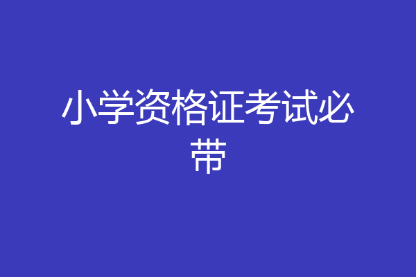 小学资格证考试必带