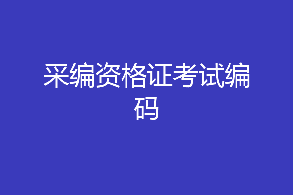 采编资格证考试编码