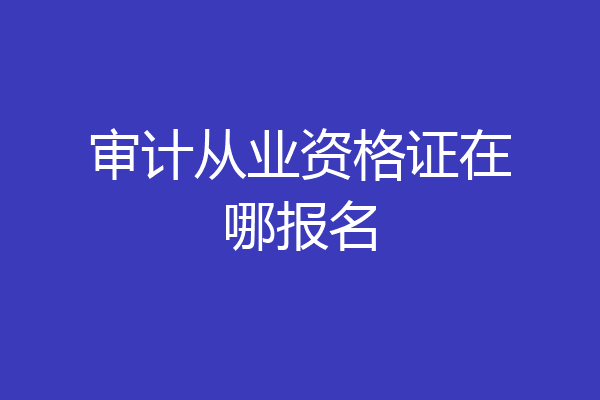 审计从业资格证在哪报名