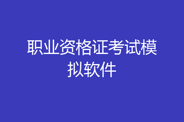 职业资格证考试模拟软件