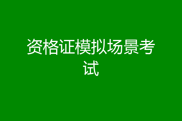 资格证模拟场景考试