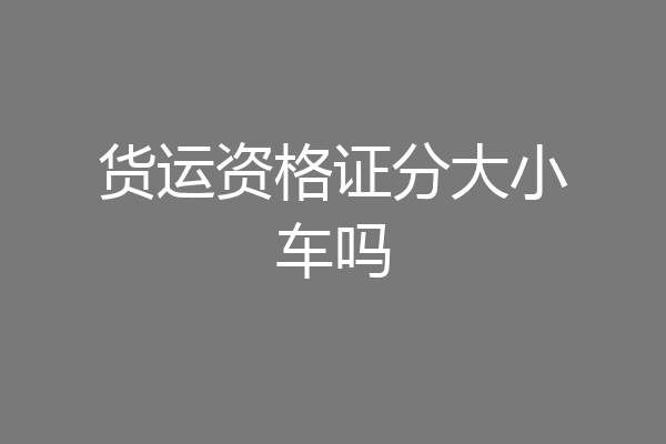 货运资格证分大小车吗