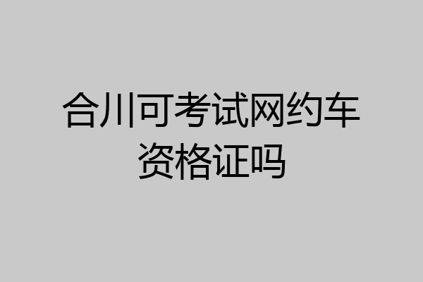 合川可考试网约车资格证吗
