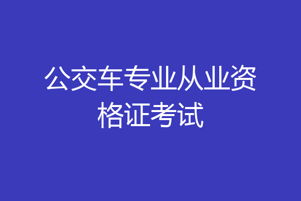 公交车专业从业资格证考试