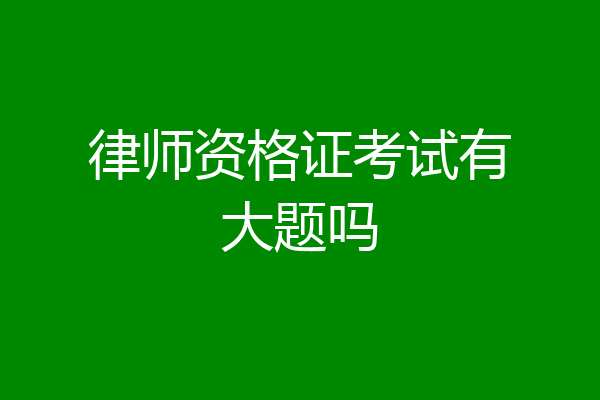 律师资格证考试有大题吗