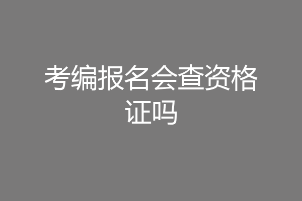 考编报名会查资格证吗
