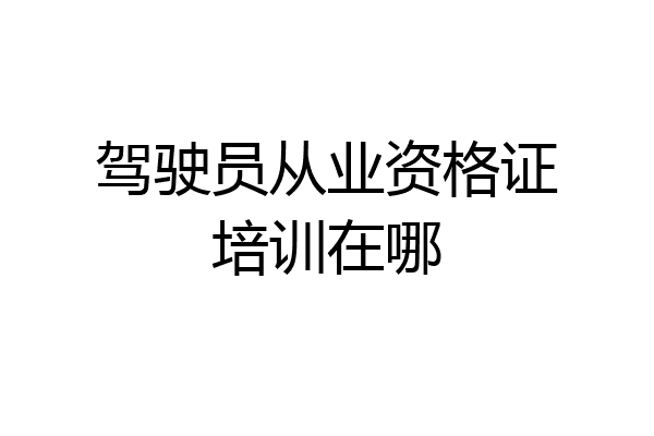 驾驶员从业资格证培训在哪