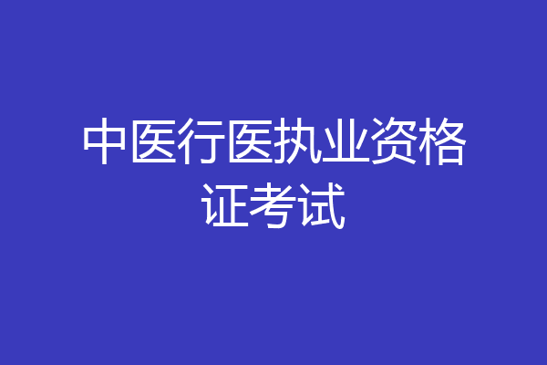中医行医执业资格证考试