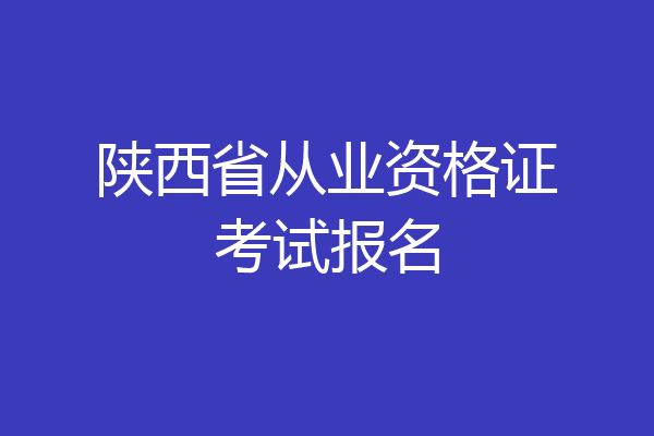 陕西省从业资格证考试报名