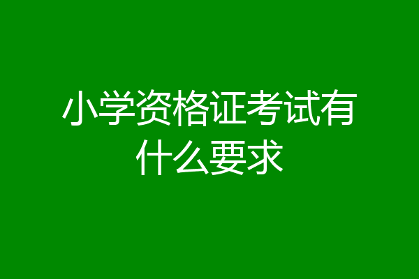 小学资格证考试有什么要求