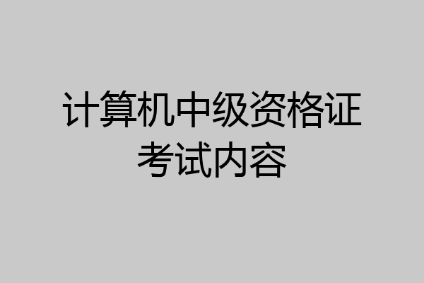 计算机中级资格证考试内容