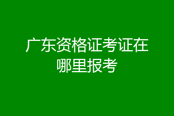 广东资格证考证在哪里报考