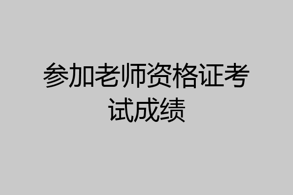 参加老师资格证考试成绩