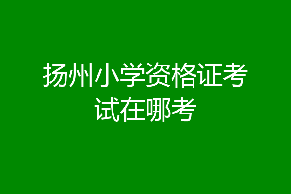 扬州小学资格证考试在哪考