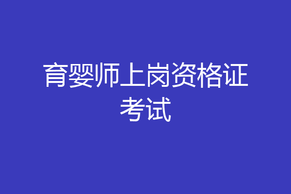 育婴师上岗资格证考试