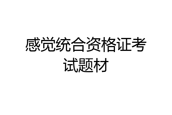 感觉统合资格证考试题材