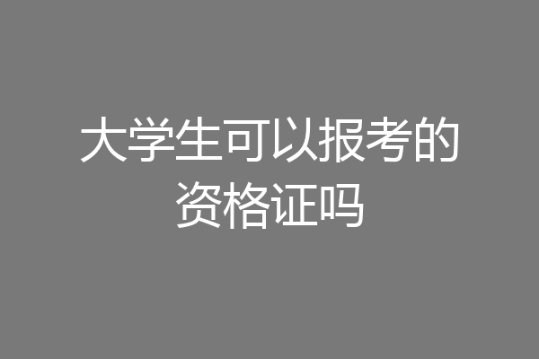 大学生可以报考的资格证吗