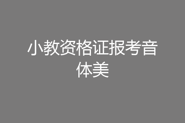 小教资格证报考音体美