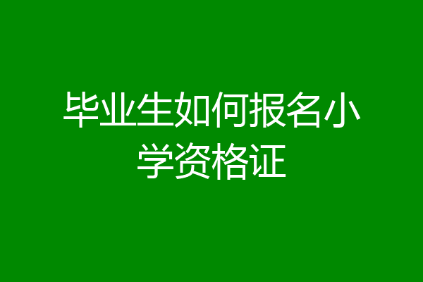 毕业生如何报名小学资格证