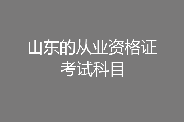 山东的从业资格证考试科目