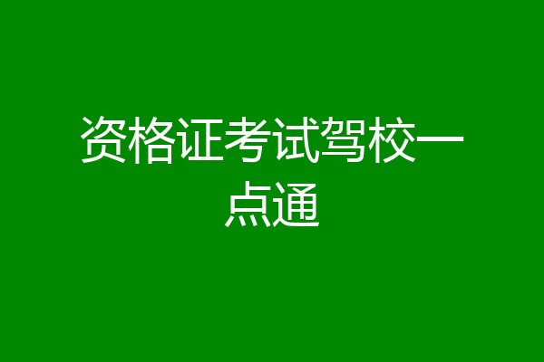 资格证考试驾校一点通