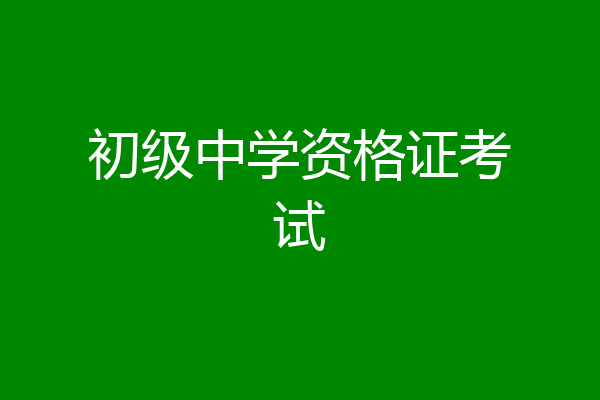初级中学资格证考试