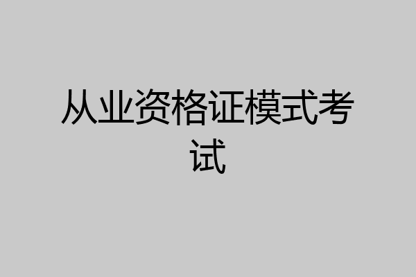 从业资格证模式考试