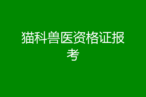 猫科兽医资格证报考