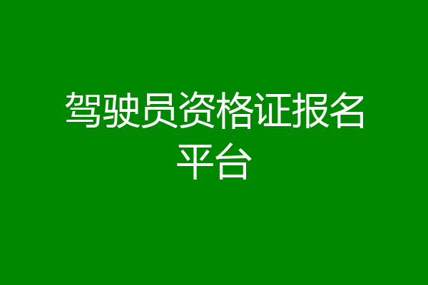 驾驶员资格证报名平台