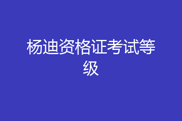 杨迪资格证考试等级