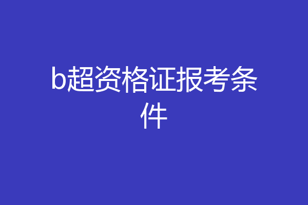 b超资格证报考条件