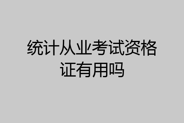 统计从业考试资格证有用吗