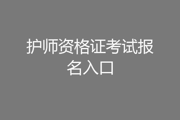 护师资格证考试报名入口