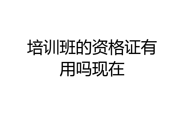 培训班的资格证有用吗现在