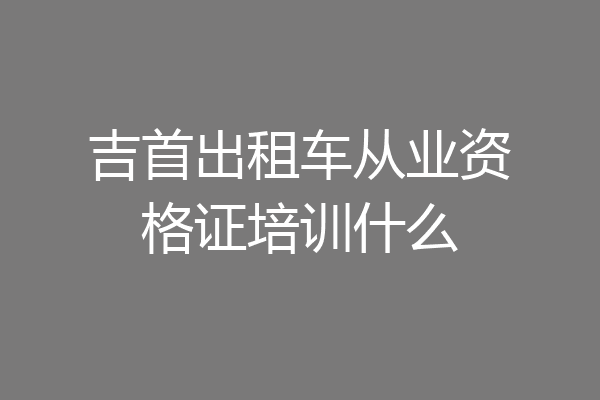 吉首出租车从业资格证培训什么