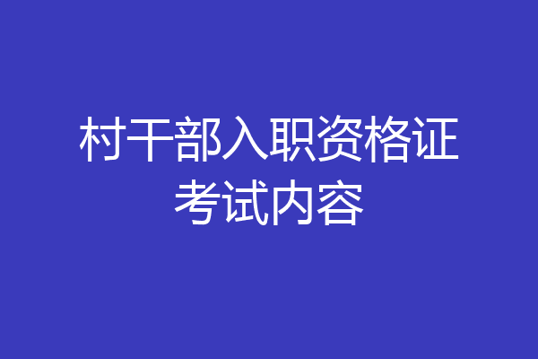 村干部入职资格证考试内容