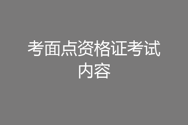 考面点资格证考试内容