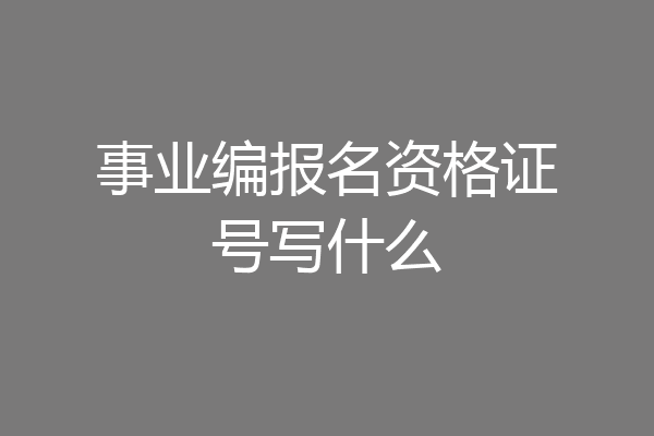 事业编报名资格证号写什么