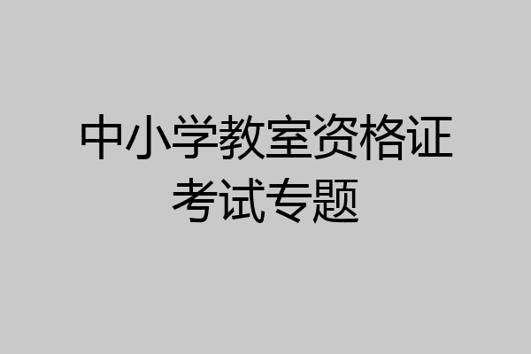 中小学教室资格证考试专题