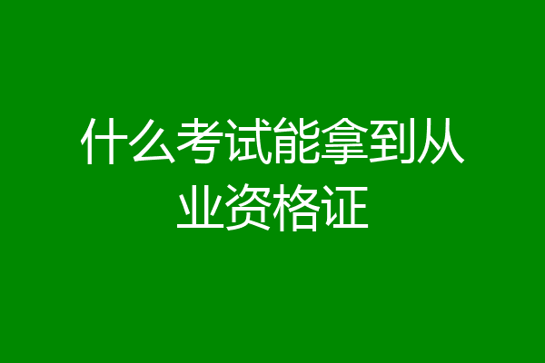什么考试能拿到从业资格证